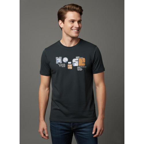 Men’s Charcoal Black Graphic P..