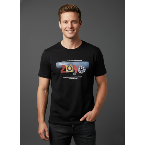 Men’s Black Graphic Printed Co..