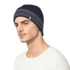 Warmline Blend Finest Wool Men's Stripe Cap Inside Fur