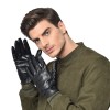 Warmline Men's Genuine Leather Warm Lined Driving Gloves, Motorcycle Gloves