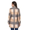 Warmline Women's Fashionable double-breasted check long coat 