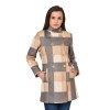 Warmline Women's Fashionable double-breasted check long coat 