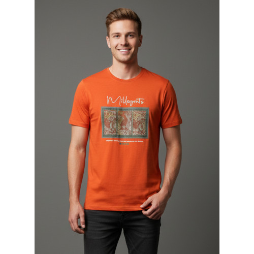 Men’s Orange Graphic Printed C..