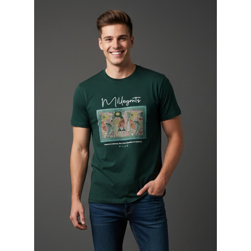 Men’s Dark Green Graphic Print..